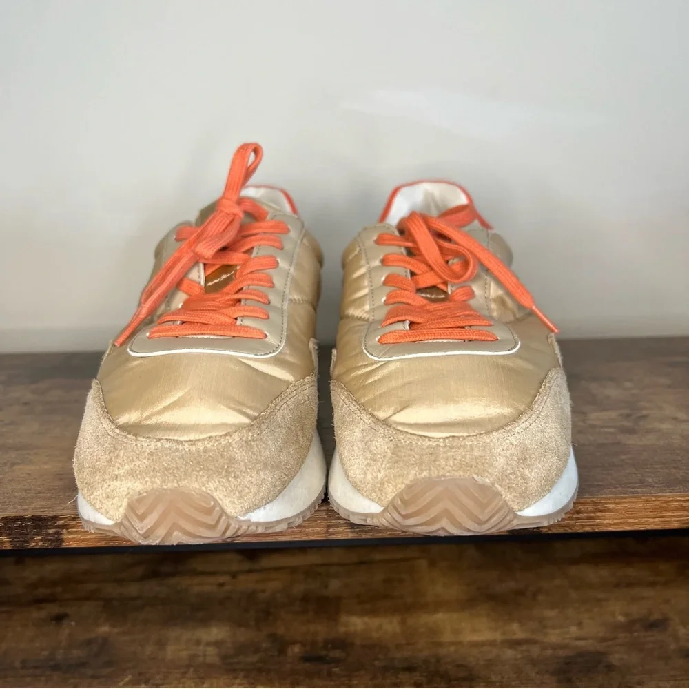 Matisse Farrah Natural/Orange Low Top Nylon Suede Padded Sneakers Women's 8